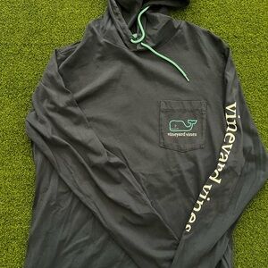 Vineyard Vines Blue Hoodie with Green Accents